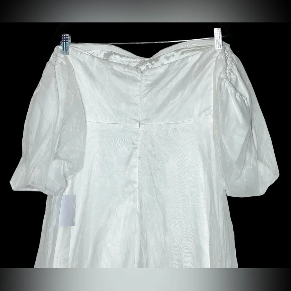 NWT Lulus True Excellence White Bustier Off-The-Shoulder Gown, Size Large - Picture 8 of 15